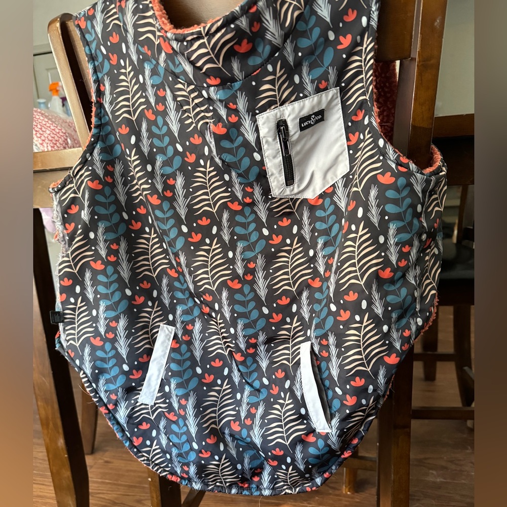 lucy & co fuzzy teddy reversible dog vest